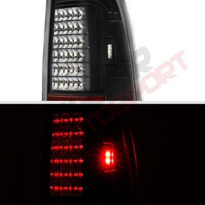Ford F250 Super Duty 1999-2007 LED Tail Lights Black Chrome