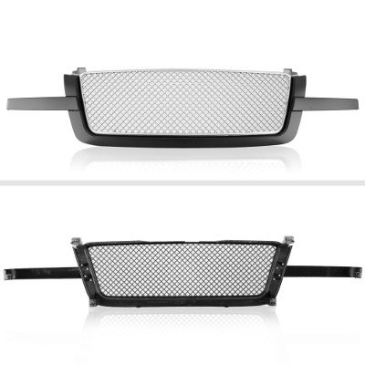 Chevy Avalanche 2003-2006 Black Grille Silver Mesh
