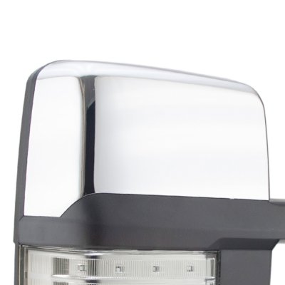 GMC Sierra 2500HD 2015-2019 Chrome Towing Mirrors Clear LED Lights Power Heated