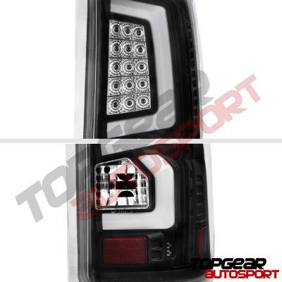 GMC Sierra 2500HD 2007-2014 Custom LED Tail Lights Black Clear
