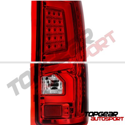 GMC Sierra 1500 2007-2013 Custom LED Tail Lights Red Clear