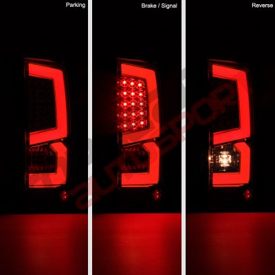 GMC Sierra 1500 2007-2013 Custom LED Tail Lights Red Clear