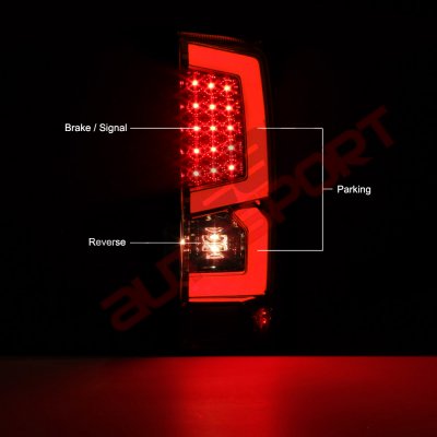 GMC Sierra 1500 2007-2013 Custom LED Tail Lights Red Clear