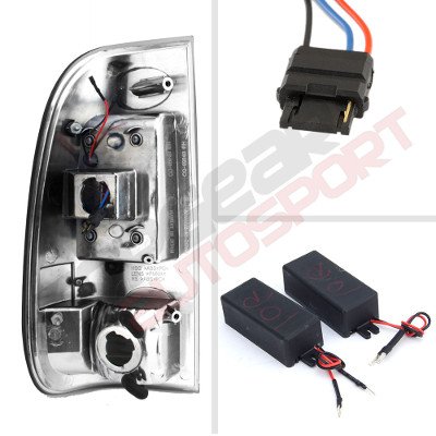 Ford Expedition 1997-2002 Clear Headlights Corner Lights and Red LED Tail Lights