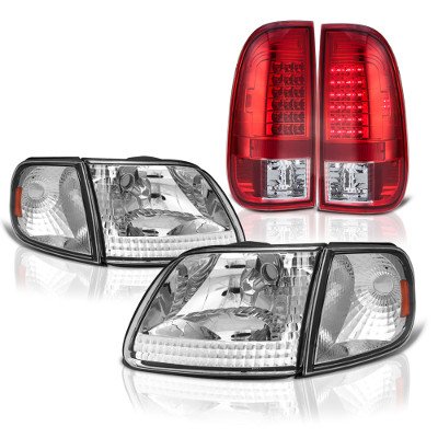 Ford Expedition 1997-2002 Clear Headlights Corner Lights and Red LED Tail Lights