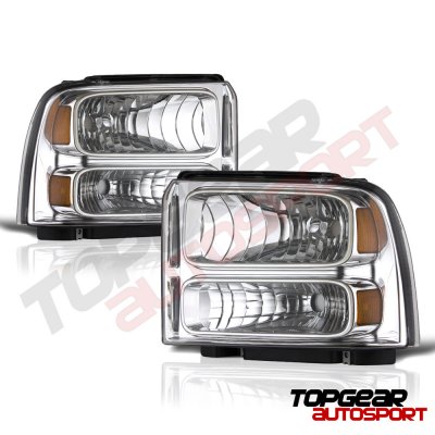 Ford F350 Super Duty 2005-2007 Clear Headlights and Red LED Tail Lights