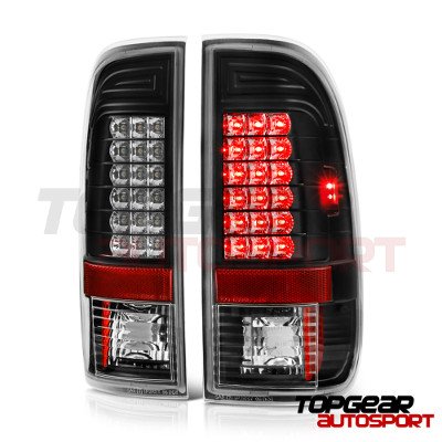 Ford F350 Super Duty 2005-2007 Black Headlights and LED Tail Lights