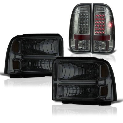 Ford F350 Super Duty 2005-2007 Smoked Headlights and LED Tail Lights