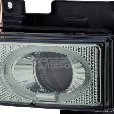 Chevy 3500 Pickup 1994-1998 Black Grill Smoked Halo Projector Headlights LED DRL