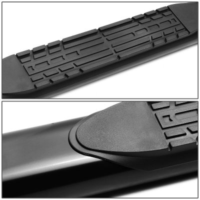 GMC Sierra 1500 Crew Cab 2007-2013 Nerf Bars Black 4 Inches Oval