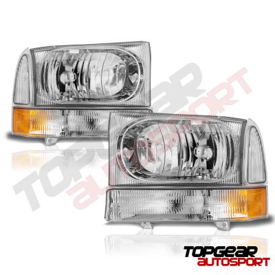 Ford F250 Super Duty 1999-2004 Headlights and LED Tail Lights Red Clear