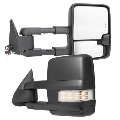 Chevy 3500 Pickup 1988-1998 Power Towing Mirrors Clear LED Lights