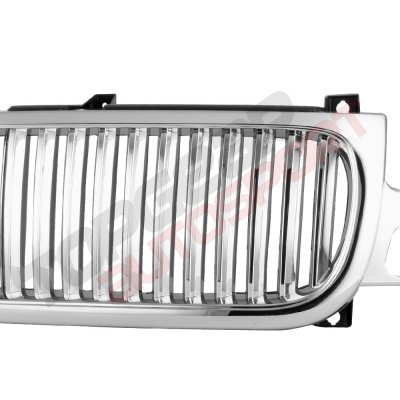GMC Yukon 2000-2006 Chrome Vertical Grille and Smoked Clear Headlights Set