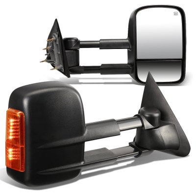 Pair Power Heated Towing Mirrors For 2007-2014 Silverado / Sierra – Amber Signal Lights