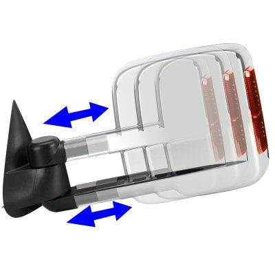 Chevy Silverado 2500HD 2001-2002 Chrome Towing Mirrors Power Heated LED Signal Lights