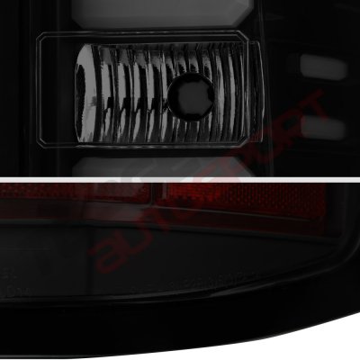 Chevy Silverado 3500HD 2015-2019 Black Smoked LED Tail Lights Tube Bar