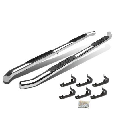 GMC Sierra 1500 Crew Cab 2007-2013 Nerf Bars Curved Stainless Steel