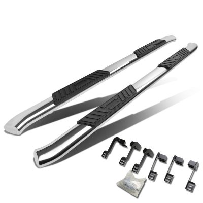 Dodge Ram 3500 Crew Cab 2010-2018 Nerf Bars Curved Stainless 5 Inches Oval