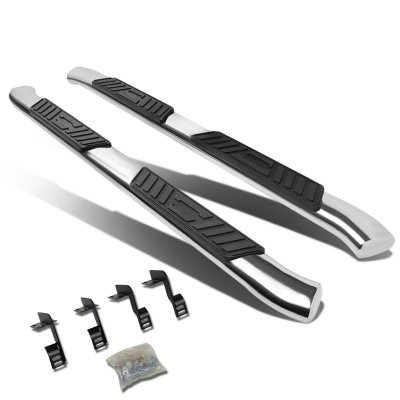 Ford F350 Super Duty SuperCab 1999-2007 Nerf Bars Curved Stainless 5 Inches Oval