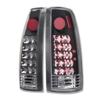 GMC Yukon Denali 1999-2000 LED Tail Lights Black Chrome