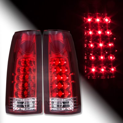Chevy 2500 Pickup 1988-1998 LED Tail Lights Red and Clear