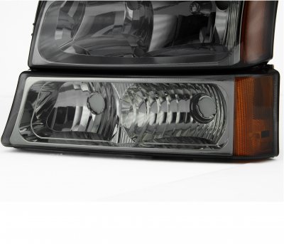Chevy Silverado 2003-2006 Smoked Euro Headlights and Bumper Lights