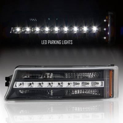 Chevy Silverado 2003-2006 Black Headlights and LED Bumper Lights