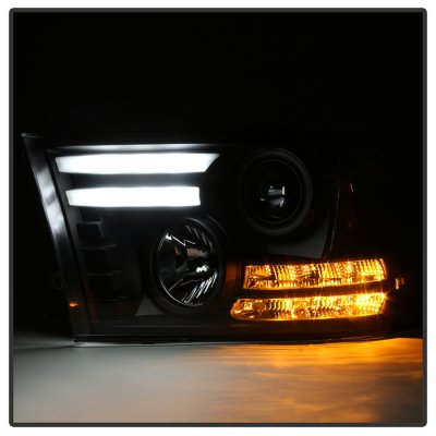 Dodge Ram 2500 2010-2018 Black Projector Headlights Tube DRL