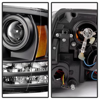 Dodge Ram 3500 2010-2018 Black Projector Headlights Tube DRL