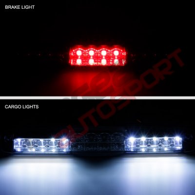 Chevy Silverado 2500HD 2001-2006 Clear Full LED Third Brake Light with Cargo Light