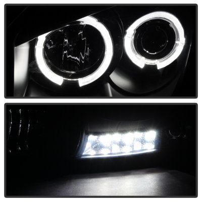 Dodge Ram 3500 2006-2009 Black Smoked Halo Projector Headlights with LED