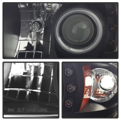 Dodge Ram 1994-2001 Black Smoked CCFL Halo Projector Headlights with LED