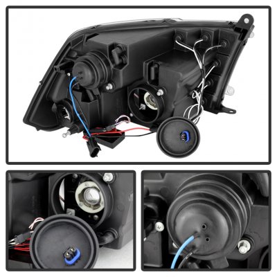 Dodge Ram 2009-2018 Black Smoked CCFL Halo Projector Headlights LED DRL