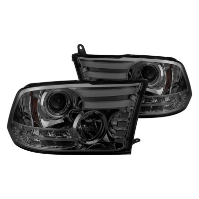 Dodge Ram 3500 2013-2018 Smoked Projector Headlights Tube DRL
