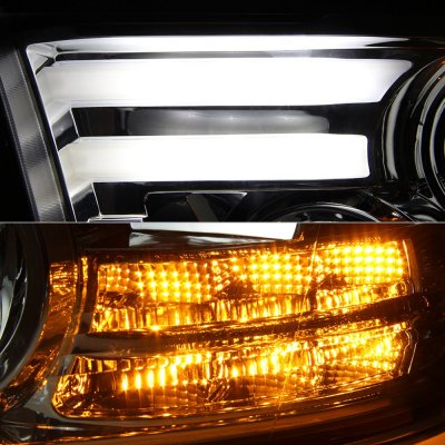 Dodge Ram 3500 2013-2018 Smoked Projector Headlights Tube DRL