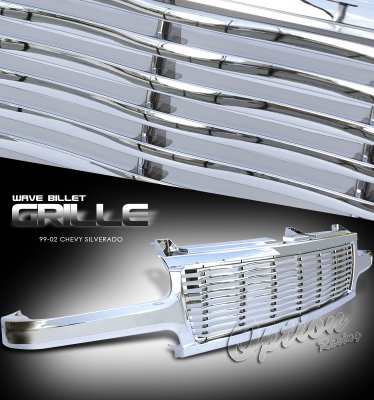 Chevy Silverado 1999-2002 Chrome Wave Billet Grille