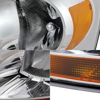 Dodge Ram 2500 2006-2009 Clear Headlights Amber Bar