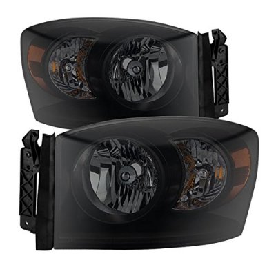Dodge Ram 2500 2007-2009 Black Smoked Headlights