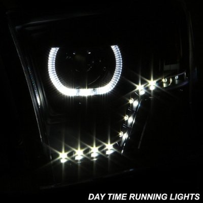 Dodge Ram 2500 2010-2018 Black Halo Projector Headlights LED DRL