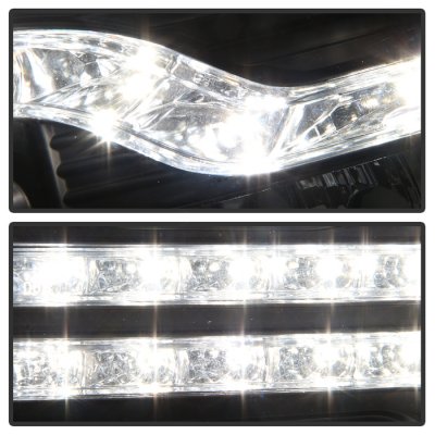 Chevy Silverado 3500HD 2007-2013 Black Projector Headlights LED DRL Facelift