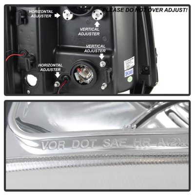 Chevy Silverado 3500HD 2007-2013 Clear Projector Headlights DRL Tube Facelift