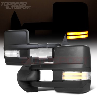 Chevy Silverado 2500HD 2007-2014 Towing Mirrors Clear LED DRL Power Heated