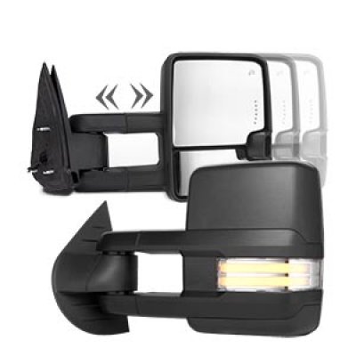 Chevy Suburban 2007-2014 Towing Mirrors Clear LED DRL Power Heated
