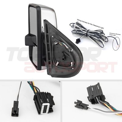 GMC Yukon XL 2007-2014 Chrome Towing Mirrors Clear LED DRL Power Heated