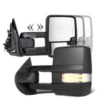 Chevy Silverado 2500HD 2015-2019 Towing Mirrors Clear LED DRL Power Heated