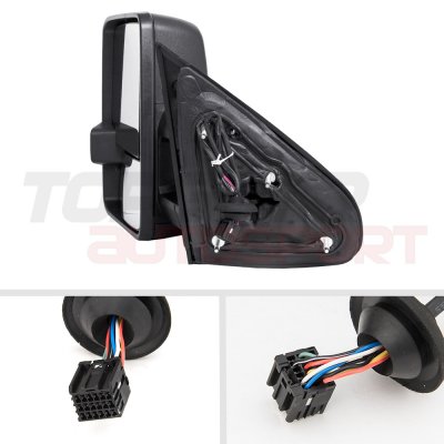 Chevy Silverado 2500HD 2015-2019 Towing Mirrors Clear LED DRL Power Heated