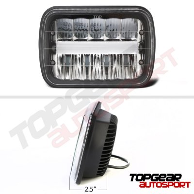 Dodge Ramcharger 1985-1993 Black DRL LED Seal Beam Headlight Conversion