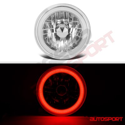 VW Cabriolet 1985-1993 Red Halo Tube Sealed Beam Headlight Conversion