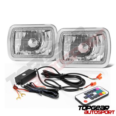 Jeep Wrangler 1987-1995 Color SMD LED Sealed Beam Headlight Conversion Remote