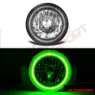 Ford Courier 1979-1982 Green SMD LED Black Chrome Sealed Beam Headlight Conversion